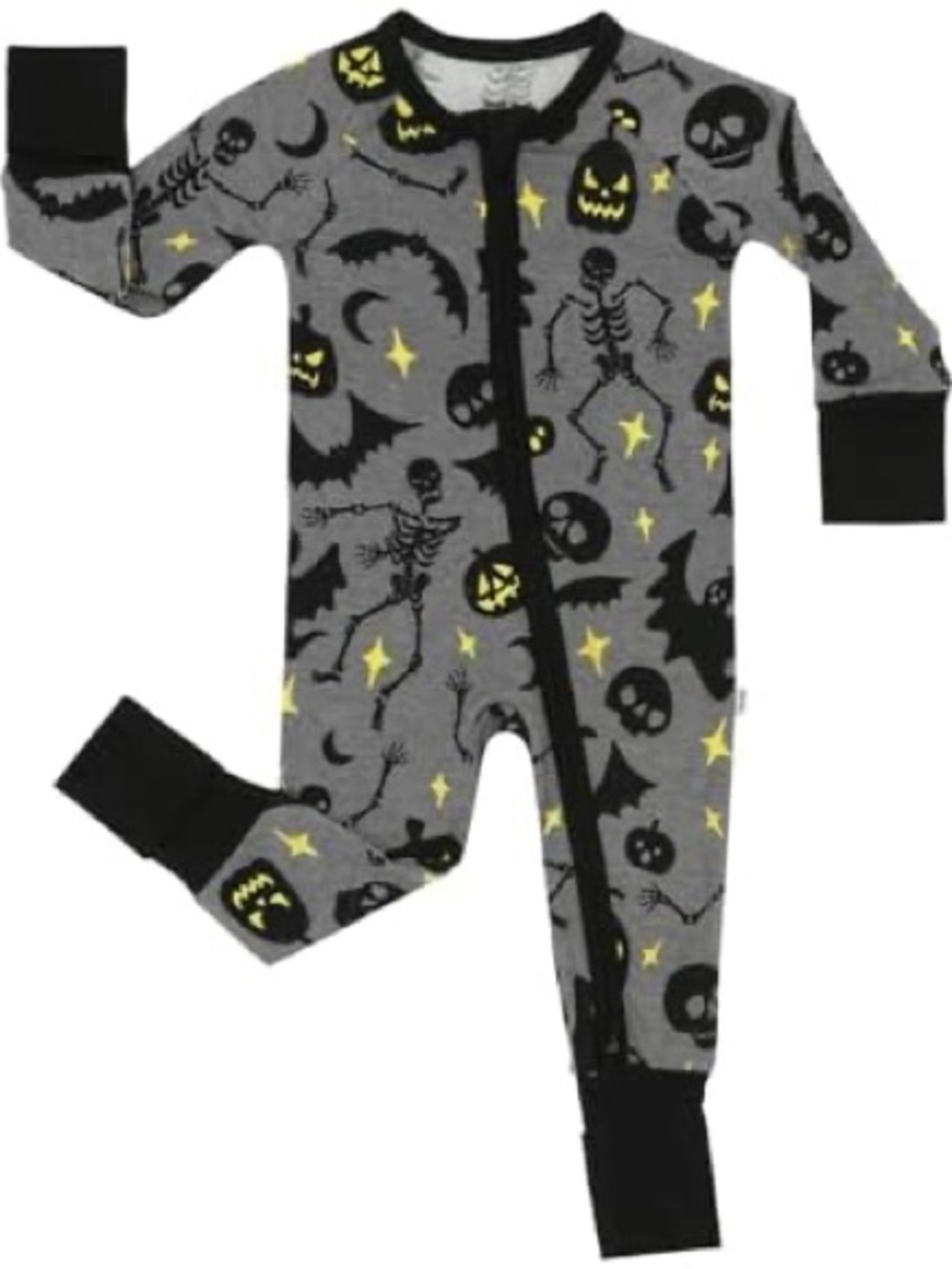 Little Sleepies Glow-in-the-Dark Glowing Ghouls Bamboo 3T Halloween zippy pajama